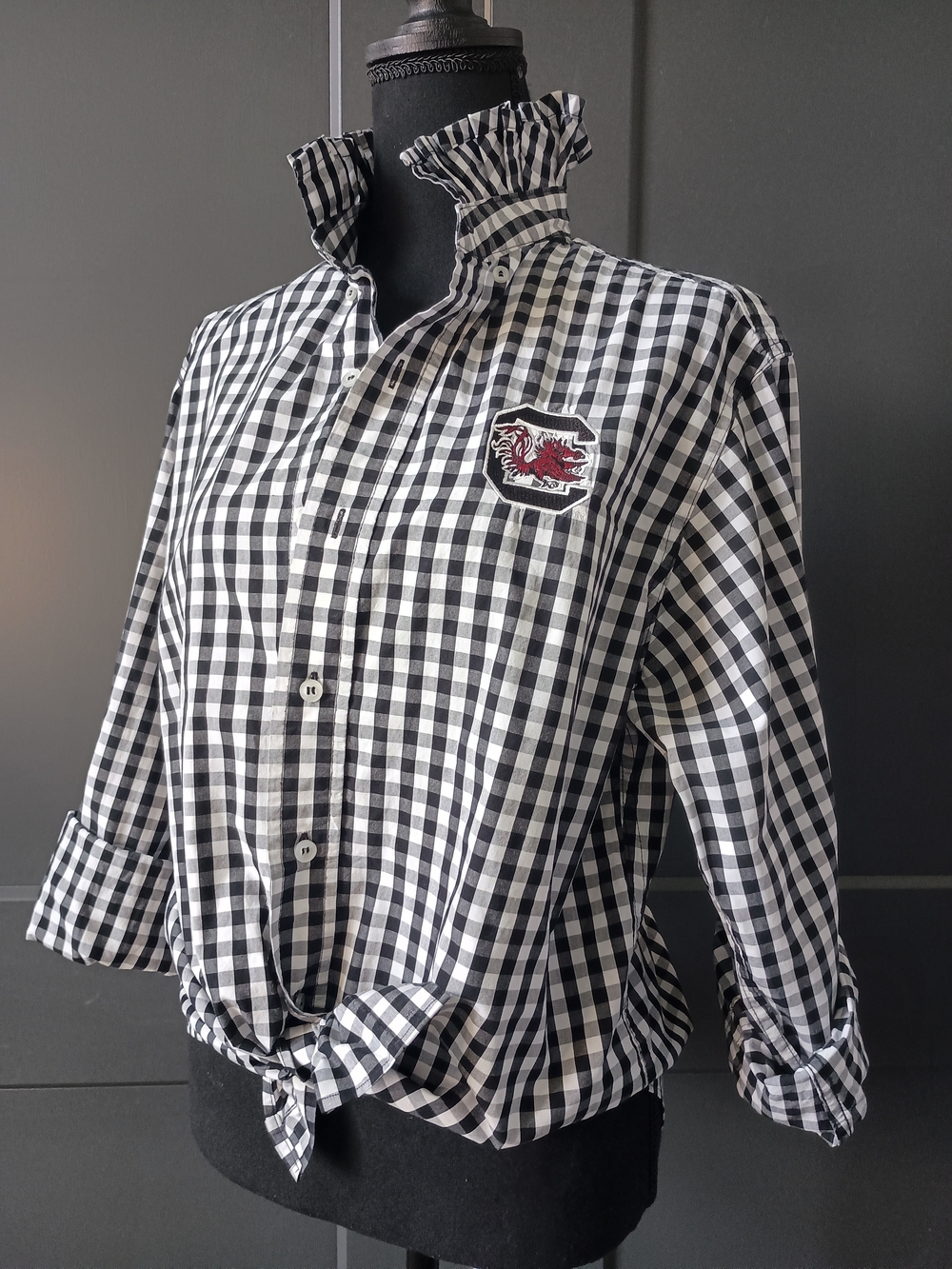 Upcycled Women's USC Ruffle Collar Shirt #100